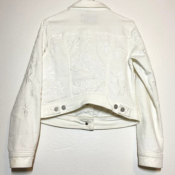 Pilcro and the Letterpress Denim Jacket Button Up Collared Long Sleeve White S - Picture 7 of 7